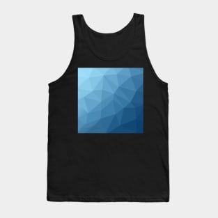 Polygon Geometric Triangles Blue Tank Top